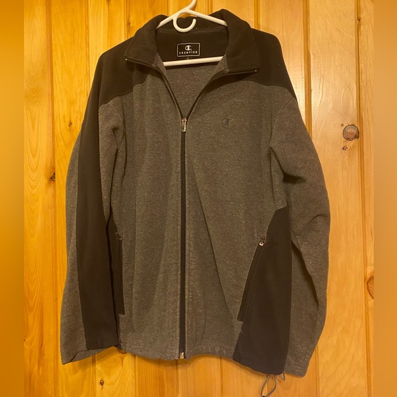 Champion Men’s Gray and Black Zip-Up Fleece Jacket - Picture 3 of 12